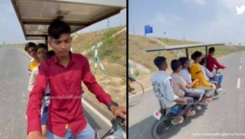 పెట్రోల్, డీజిల్ అవసరం లేదు, స్క్రాప్‌తో సెవెన్ సీటర్ వాహనం తయారు చేసిన యువకుడు..నెట్టింట వైరల్ వీడియో