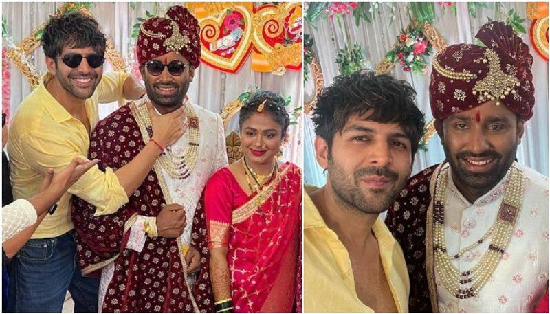 Kartik Aaryan attends his bodyguard wedding and photos viral sgk