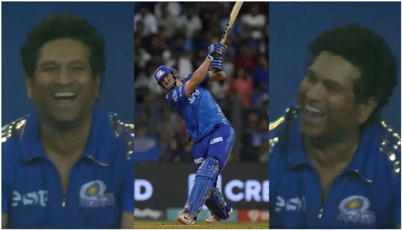 sachin tendulkar  Viral Reaction After Tim David Hits Jason Holder For A Big Six watch video btb