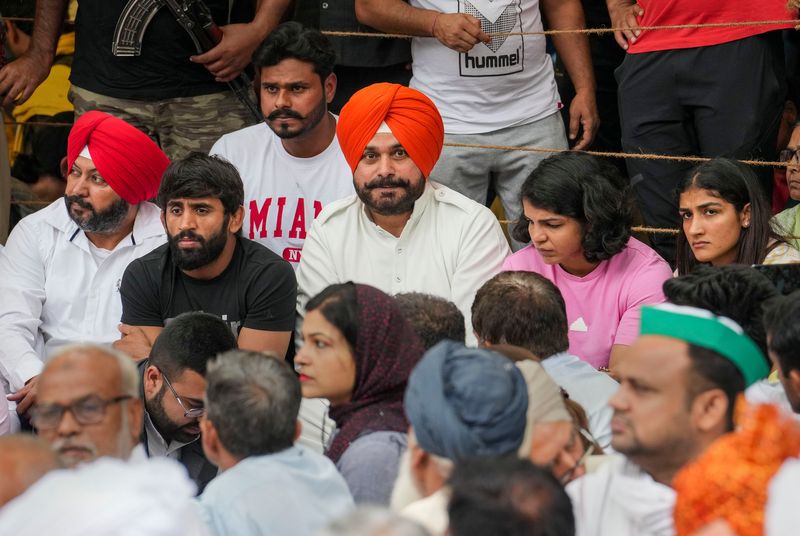 Navjot singh sidhu support wrestler who protesting against WFI chief brij bhushan sharan singh ckm