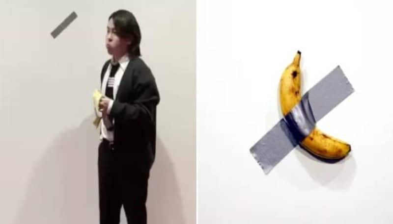 Banana artwork eaten by a student rlp