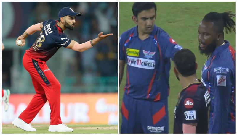 watch video gautam gambhir ignores kyle mayers to talk with virat kohli saa