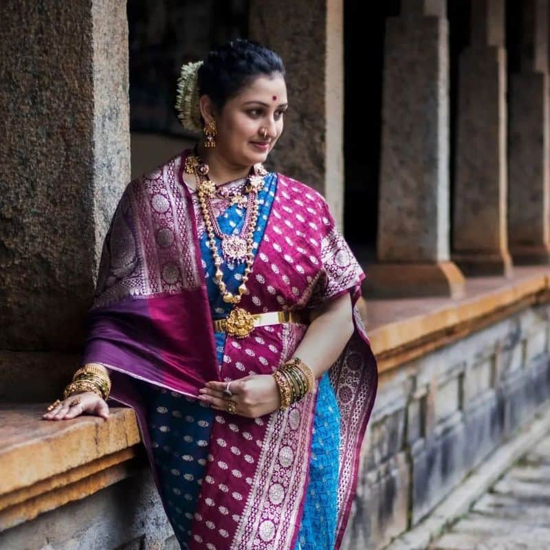 Rishab Shetty wife Pragathi Shetty shares pics in her mothers old saree 