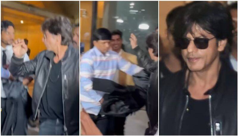 Shah Rukh Khan shocking reaction to a fan clicking a selfie with him at the airport sgk