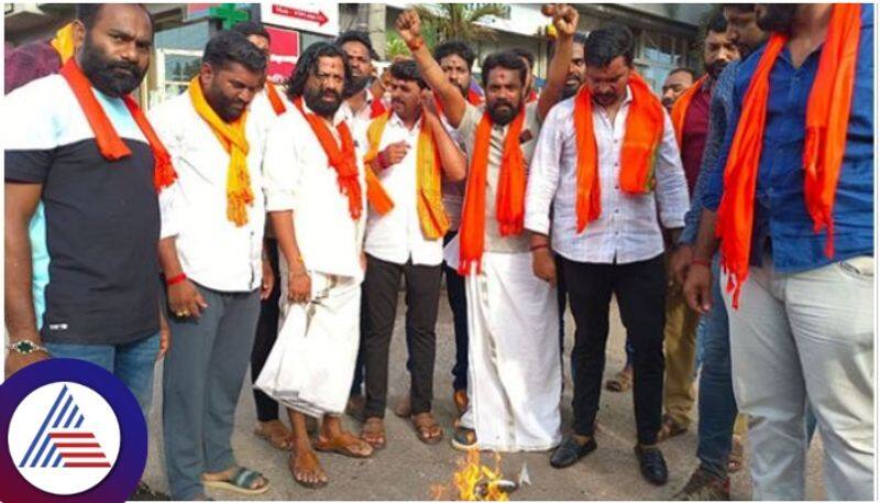 Bajrang Dal outraged by burning Congress manifesto sat