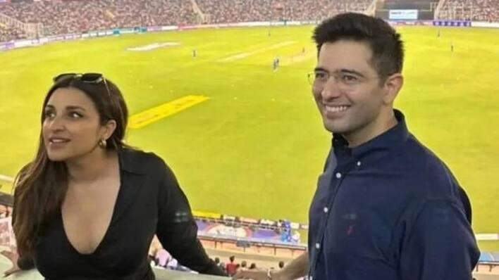 Parineeti Chopra and AAP leader Raghav Chadha spotted in IPL