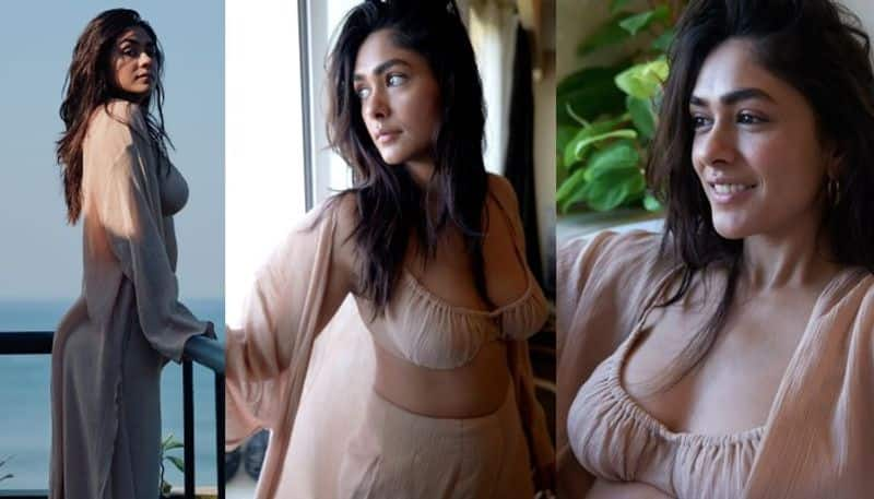 Mrunal Thakur stuns in a deep neck crop top and netizens say Sita became Sheela sgk