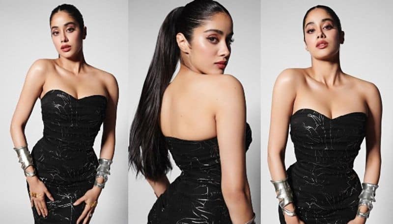 Actress Janhvi Kapoor look stunning in black tight fit NSK