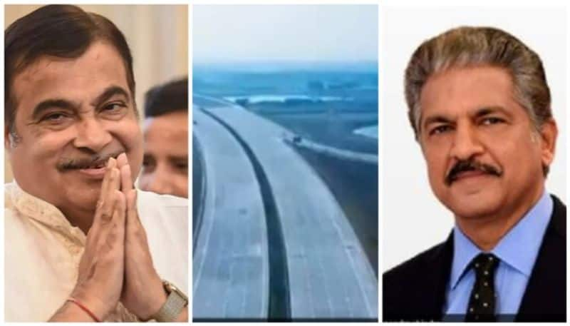 Delhi Mumbai Expressway pics enthralls Anand Mahindra and he gives a new suggestion to Nitin Gadkari prn