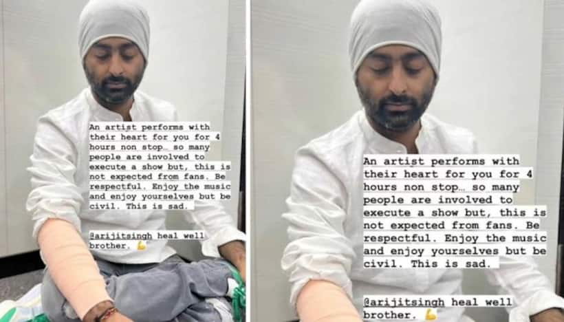 Arijit Singh schools aggressive fan who injured his hand by pulling it mid concert   WATCH