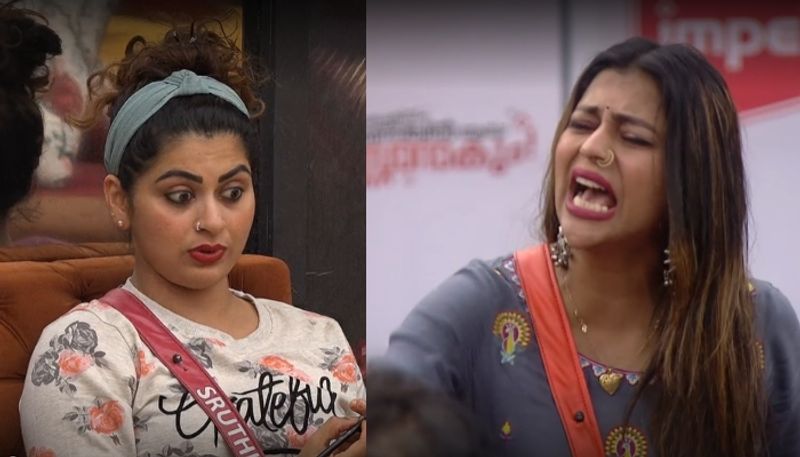 sruthi lakshmi fight with shobha in bigg boss malayalam season 5 nrn