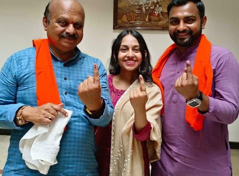 karnataka assembly election 2023 Chief Minister Basavaraja Bommai voted suh