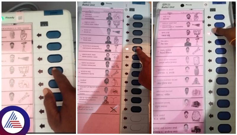 Karnataka elections 2023 Violation of rules of secret voting photo and Video viral sat