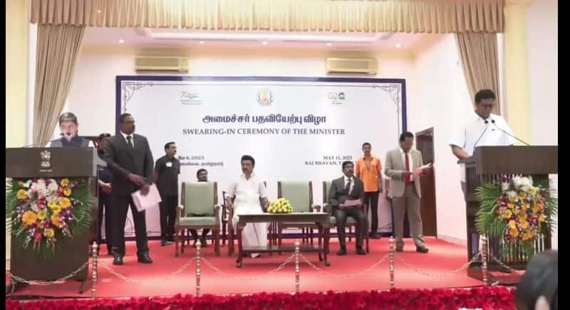 Governor Ravi administered oath to TRB Raja as Minister