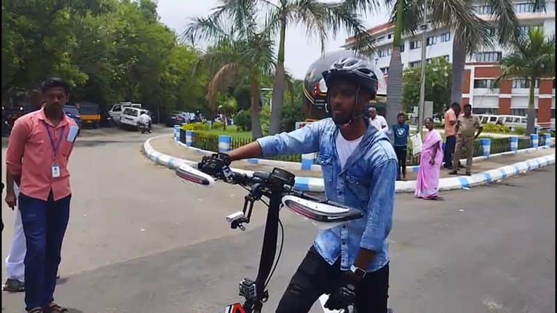 engineering college student manufacture a electric bike in salem