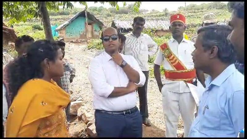 The District Collector inspected by walking the distance 2 km in Krishnagiri district