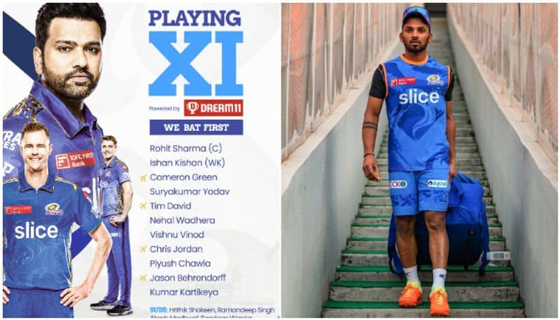 vishnu vinod included in mumbai indians first eleven against gujarat titans btb