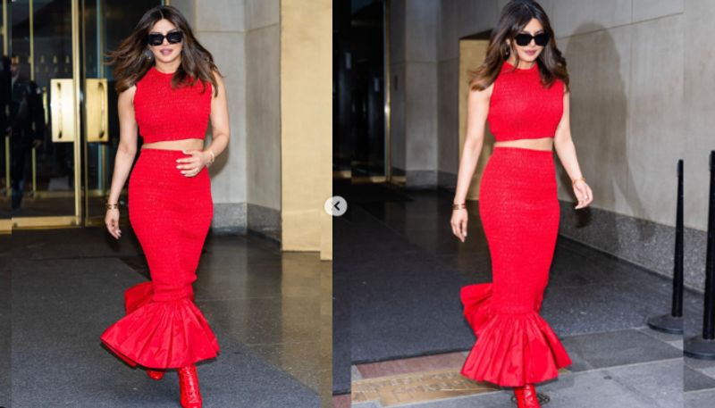 Priyanka Chopra in sizzling red outfit and killer boots azn