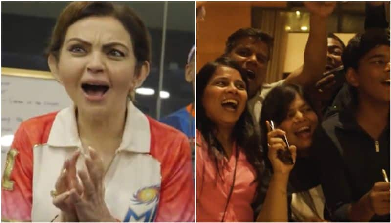 ipl 2023 mi win against gujarat titans nita ambani celebrations watch video btb 