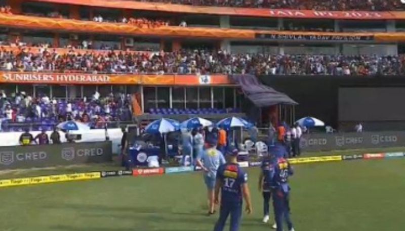 IPL 2023 SRH vs LSG crowd thrown nuts and bolts at the LSG dug out in Hyderabad jje