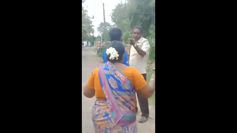 In Puducherry a man was arrested for setting fire to a two-wheeler in a fight with a neighbor woman