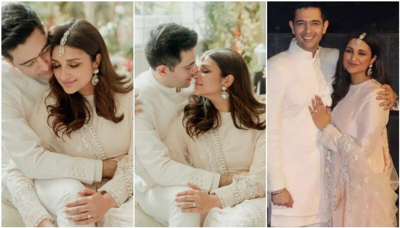 Parineeti Chopra and Raghav Chadha stunning engagement  photos sgk  