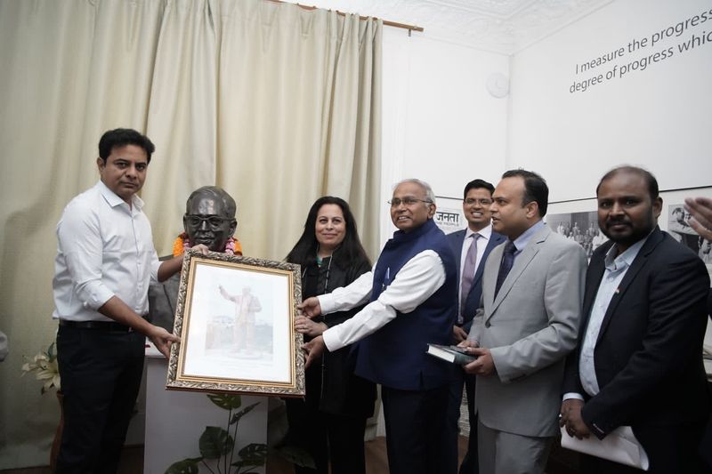 Telangana Industries and IT minister KTR visits Ambedkar Museum in London  RMA