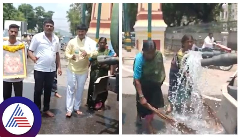 Mysuru congress workers cleaned the roads were PM Modi rally gow