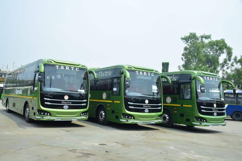 telangana launching electric AC buses tomorrow, runs between hyderabad to vijayawada kms