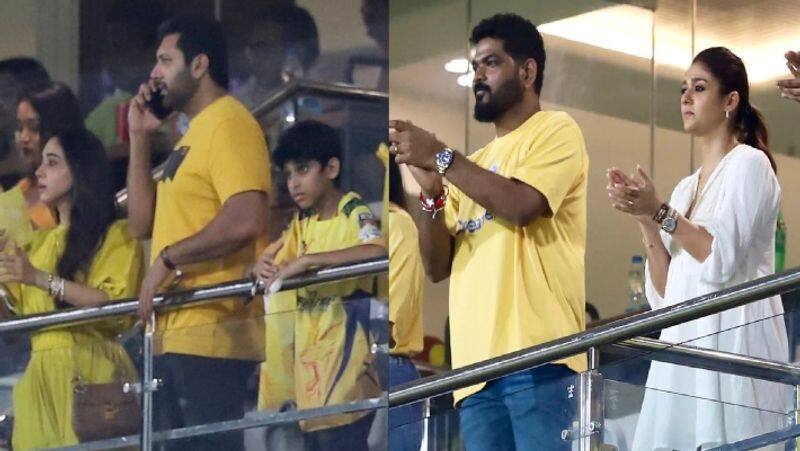 Jayam Ravi Family and Nayanthara watched CSK vs KKR 61st Match at MA Chidambaram Stadium Chennai