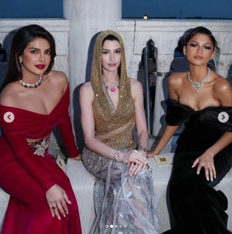 Priyanka Chopra looks sensational joins Anne Hathaway and Zendaya at event fans say queen is on a different level 