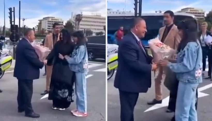 Cannes 2023: Aishwarya Rai Bachchan and daughter Aaradhya welcomed with bouquet, watch video