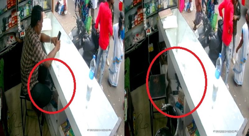 shocking video of snake entering into mobile shop at coimbatore