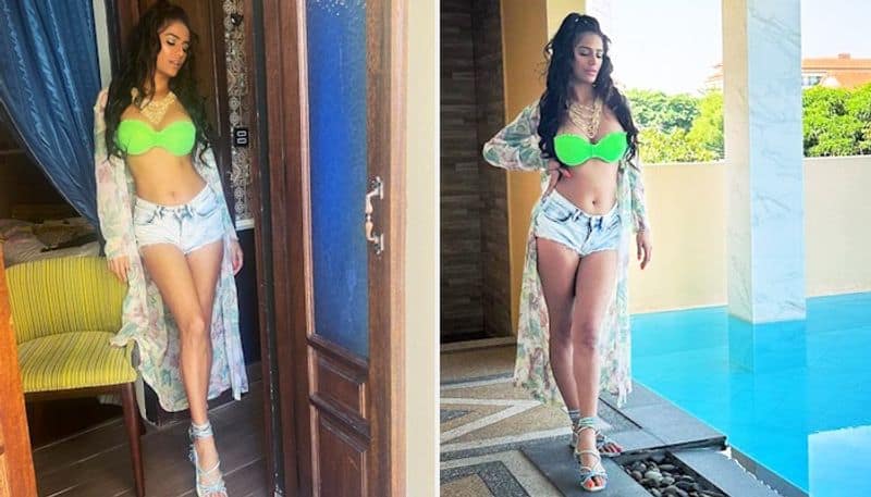 Poonam Pandey HOT Photos: Actress stuns fans with desirable figure in bold fluorescent coloured-bikini vma