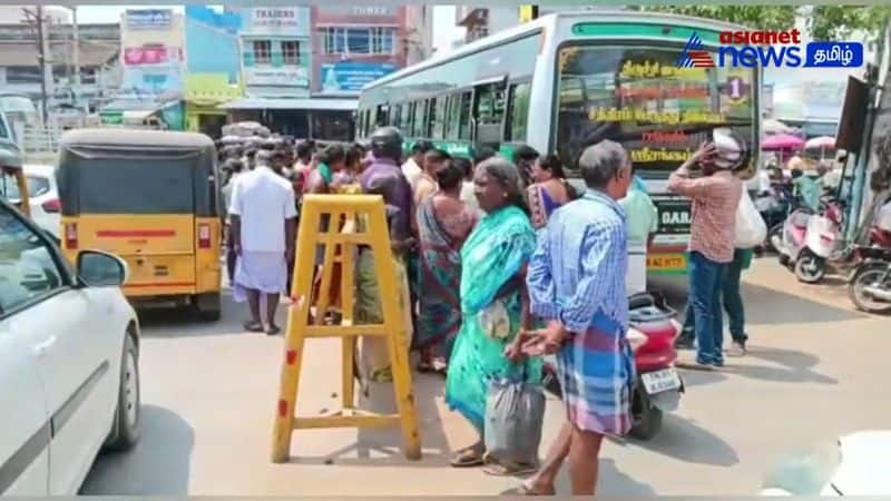 private town bus hit women in trichy