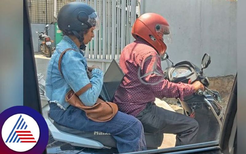 Bengaluru Woman Works On Laptop While Riding Pillion, Sparks Debate On Work Culture Vin