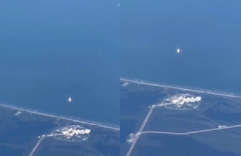 Flight Passenger capture rocket launch on Mobile camera viral video impress netizens ckm