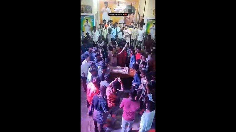 youngsters celebrate birthday with sword in madurai