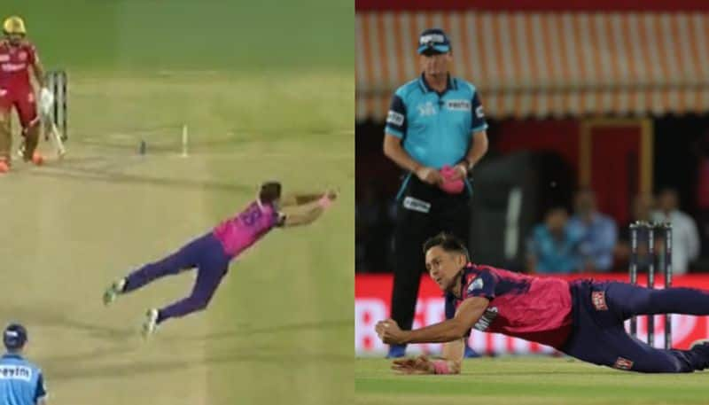 Watch Trent Boult stunned world with return catch to dismiss Prabhsimran Singh in PBKS vs RR IPL 2023 