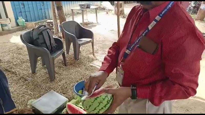 100 kg of artificially ripened watermelon seized by government officers in Tenkasi