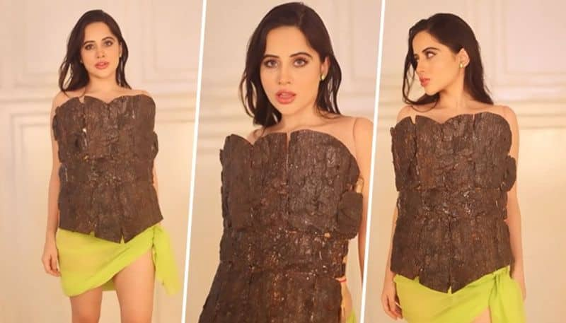 Urfi Javed HOT Photos: Actress startles fans with bizarre brown-tree-bark-inspired outfit vma