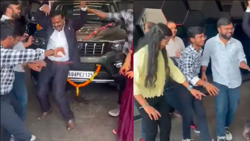 Mahindra Scorpio N SUV Joy of buying a car Familys bindas dance in showroom Video goes viral akb