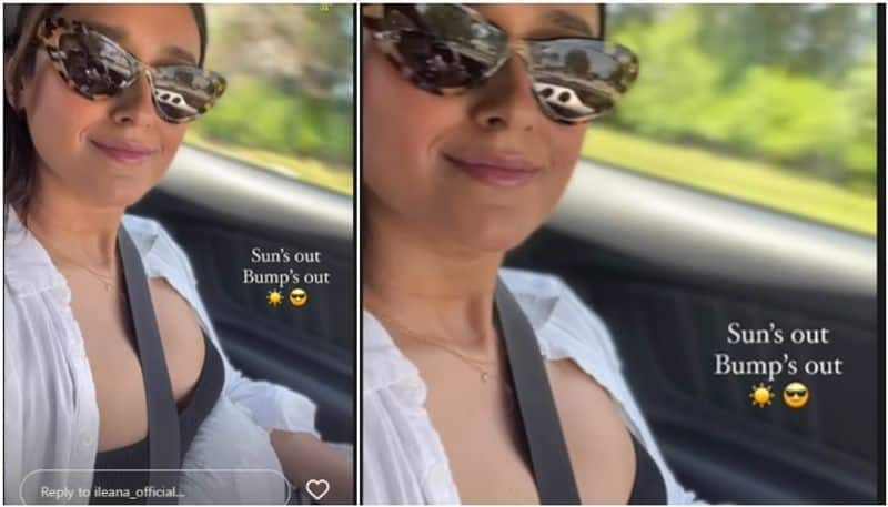 Pregnant Ileana shares video and says sun is out bump is out sgk