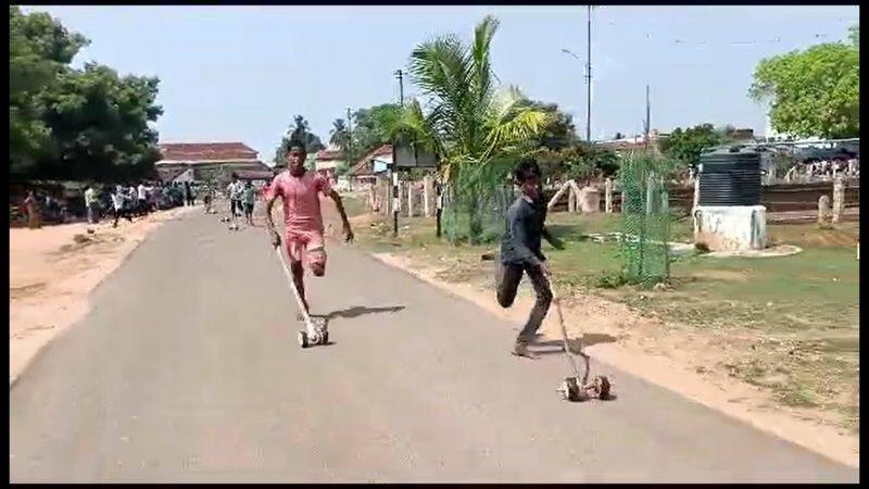 palm tender nut race held well in pudukkottai district