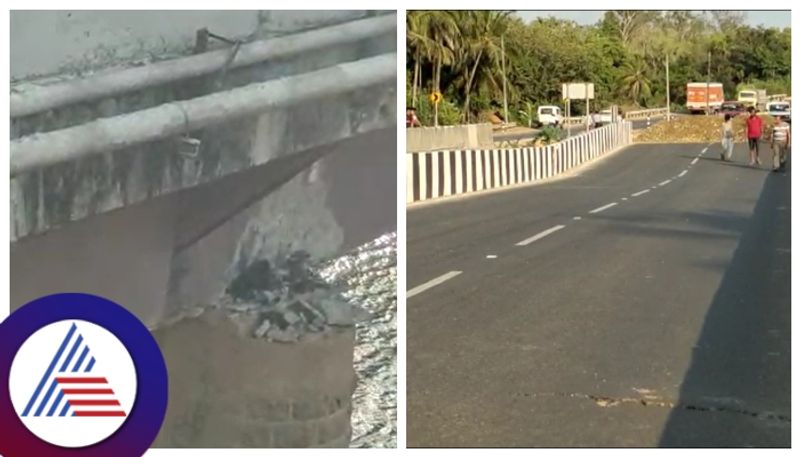 bridge foundation bearing cut in National Highway 66 at Uttara Kannada gow