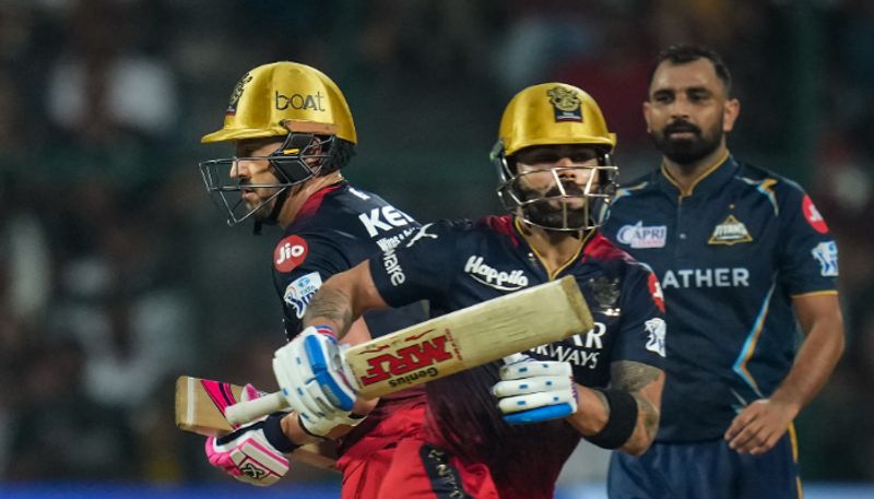 IPL 2023 RCB vs GT Royal Challengers Bangalore got good total of 197 on Virat Kohli Century jje