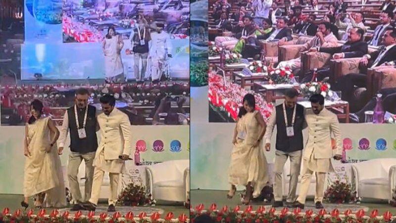 Actor Ram Charan participate G20 Summit srinagar delegates shakes leg on natu natu song ckm