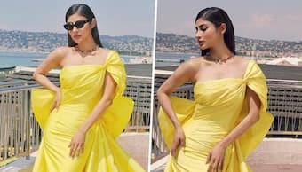 Cannes 2023: Mouni Roy oozes glam in mango-coloured ensemble gown
