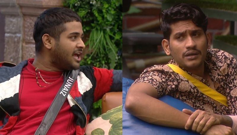 spat between junaiz vp and akhil marar in bigg boss malayalam season 5 nsn