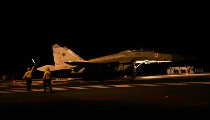 Historic First night landing of MiG-29K on INS Vikrant (WATCH)